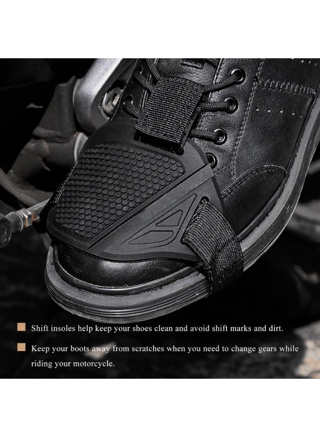 قطعتان من وسادات تغيير السرعات للدراجات النارية، غطاء حذاء مضاد للانزلاق، واقي لأصابع القدم قابل للتعديل، واقي مقاوم للتآكل لمقبض تغيير السرعات يناسب معظم أحذية البالغين - Image 4